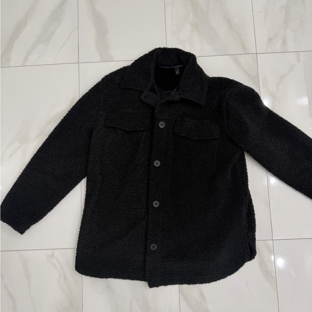 Banana Republic Women’s Black Sherpa Shirt Jacket